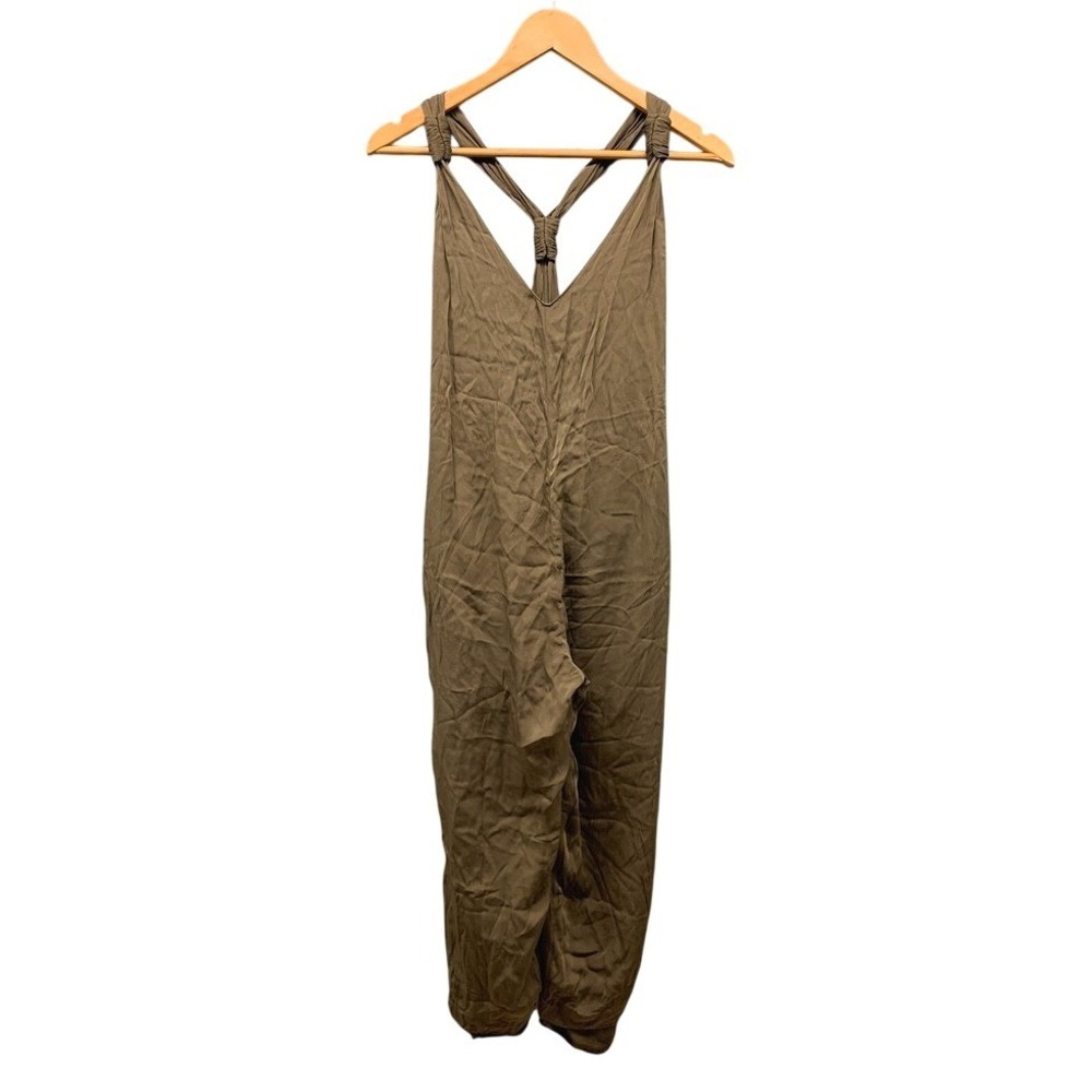 Alice + Olivia Silk Jumpsuit Womens S Brown Harem Drop Crotch Relaxed Sleeveless